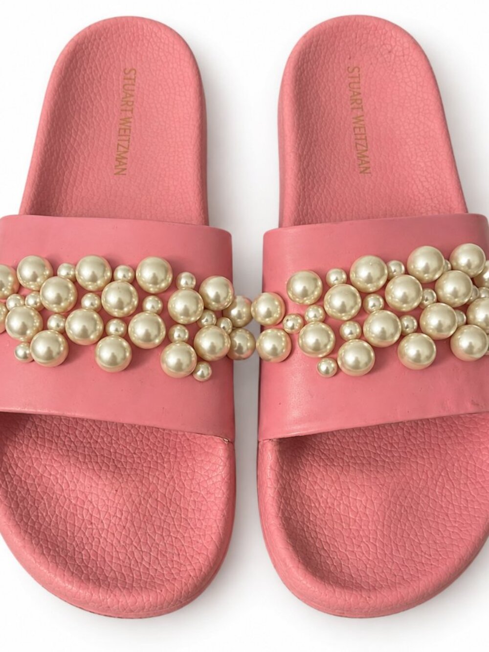 Stuart Weitzman Mellie Pearlstud Jelly Slide Sandals - Picture 2 of 4